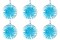 Light Blue Lampwork Glass Pendant Bead Round Flower Pack of 6